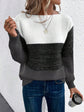 Pullover Knitted Sweater Fashion Round Neck Splicing Knitwea | Vibra Cloth