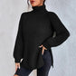Turtleneck Pullover Sweater With Split Design Fashion Simple | Vibra Cloth