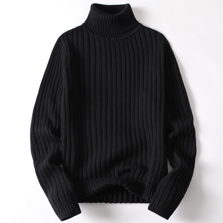 Turtleneck Sweater Men Women Ins Fashion Solid Striped | Vibra Cloth