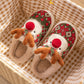 Cute Christmas Elk Plush Slippers Winter Ins Fashion Non-sli | Vibra Cloth
