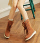 Frosted fur boots snow boots Lace Up Boots | Vibra Cloth