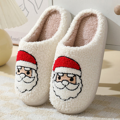 Christmas Home Slippers Cute Cartoon Claus Cotton Slippers s | Vibra Cloth