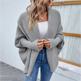 New Loose Knitted Sweater Solid Color Bat Sleeve | Vibra Cloth