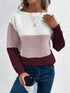 Pullover Knitted Sweater Fashion Round Neck Splicing Knitwea | Vibra Cloth