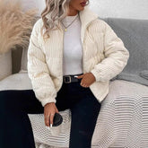 Fashionable Warm Corduroy Jacket Casual Loose | Vibra Cloth
