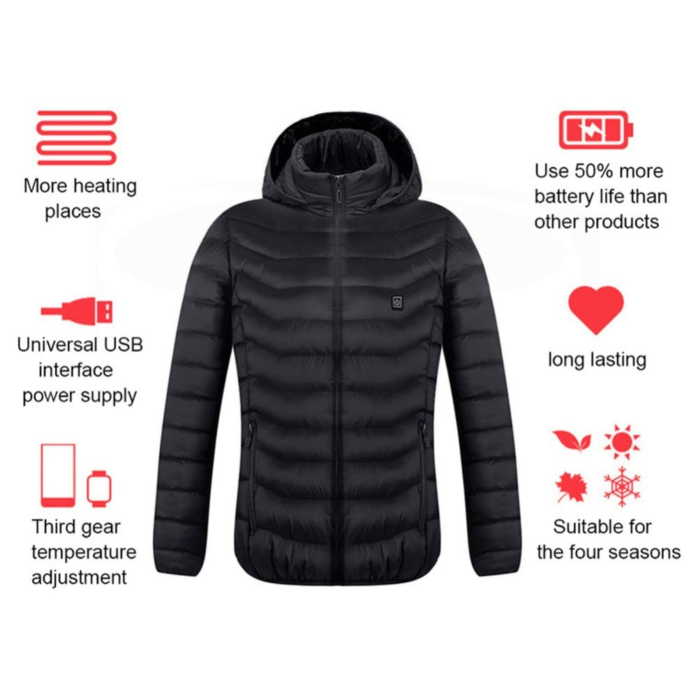 New Heated Jacket Coat USB Electric Jacket Cotton Coat | Vibra Cloth