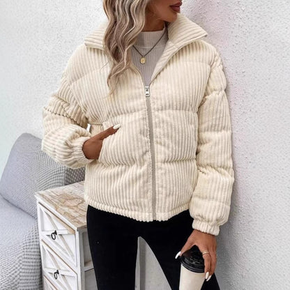 Fashionable Warm Corduroy Jacket Casual Loose | Vibra Cloth