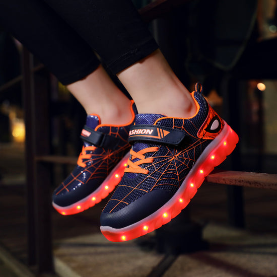 Size 26-37 Kids Led USB Recharge Glowing Shoes Children&