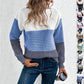 Pullover Knitted Sweater Fashion Round Neck Splicing Knitwea | Vibra Cloth