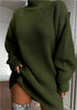 Solid Turtleneck Long Sweater Winter Warm Women Sweater Dres | Vibra Cloth