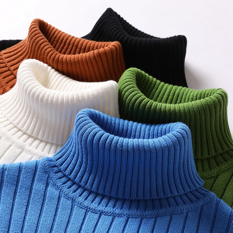 Turtleneck Sweater Men Women Ins Fashion Solid Striped | Vibra Cloth