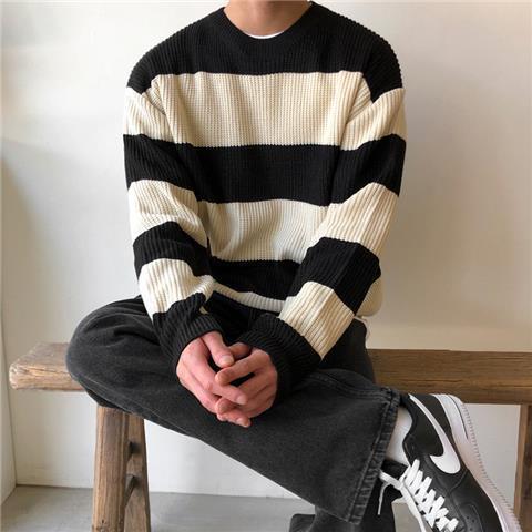 Striped Crewneck Sweater Men&