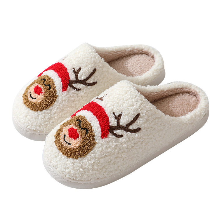 Christmas Home Slippers Cute Cartoon Claus Cotton Slippers s | Vibra Cloth