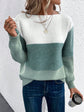 Pullover Knitted Sweater Fashion Round Neck Splicing Knitwea | Vibra Cloth