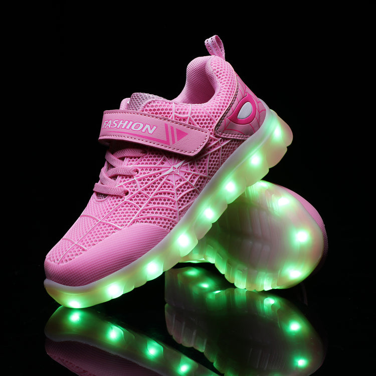 Size 26-37 Kids Led USB Recharge Glowing Shoes Children&