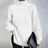 Turtleneck Pullover Sweater With Split Design Fashion Simple | Vibra Cloth