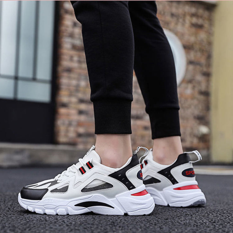 White Sneakers Men Non Slip Walking Running Shoes Sports | Vibra Cloth