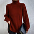 Turtleneck Pullover Sweater With Split Design Fashion Simple | Vibra Cloth