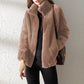 Double Faced Fleece Warm High Neck Sweater Women Cardigan | Vibra Cloth