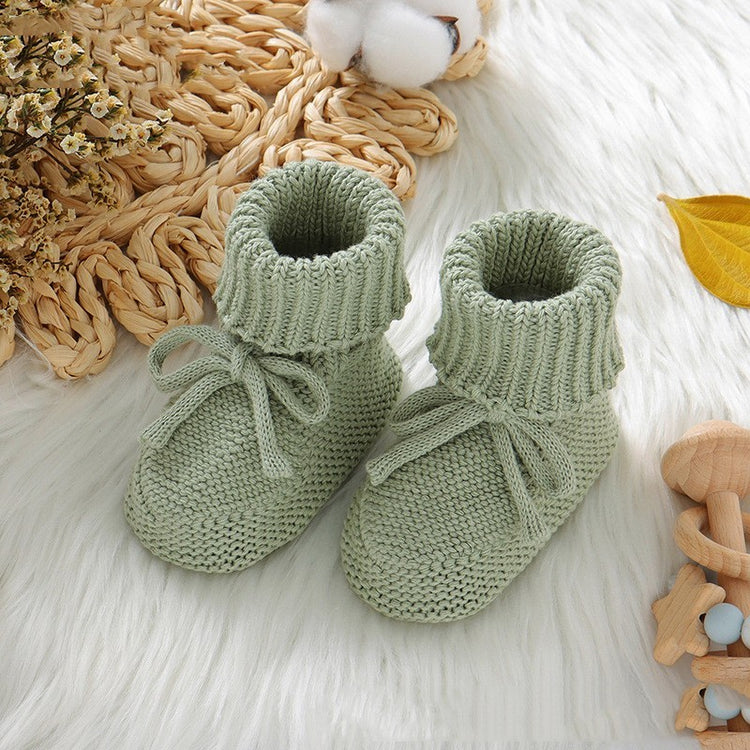 Infant Solid Color Cute Bowknot Knitted Toddler Shoes | Vibra Cloth