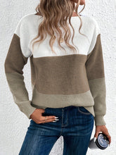 Pullover Knitted Sweater Fashion Round Neck Splicing Knitwea | Vibra Cloth