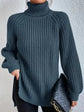 Turtleneck Pullover Sweater With Split Design Fashion Simple | Vibra Cloth