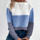 Pullover Knitted Sweater Fashion Round Neck Splicing Knitwea | Vibra Cloth