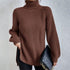 Turtleneck Pullover Sweater With Split Design Fashion Simple | Vibra Cloth