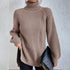 Turtleneck Pullover Sweater With Split Design Fashion Simple | Vibra Cloth